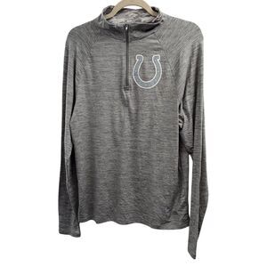 NFL Indiana Colts Shirt Mens Size Small Pullover Jacket Gray 1/4 Zipper Cameo